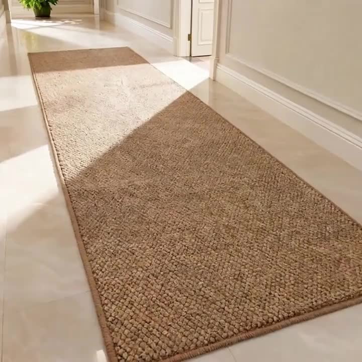 Tapis de salle de bain ovale tressé, aspect sisal naturel