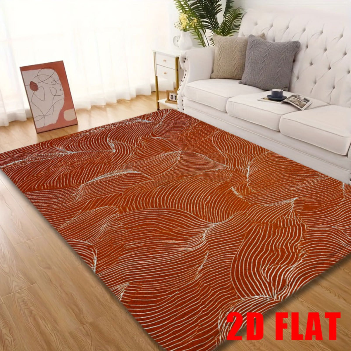Tapis de salle de bain, dessin au trait sur fond brique