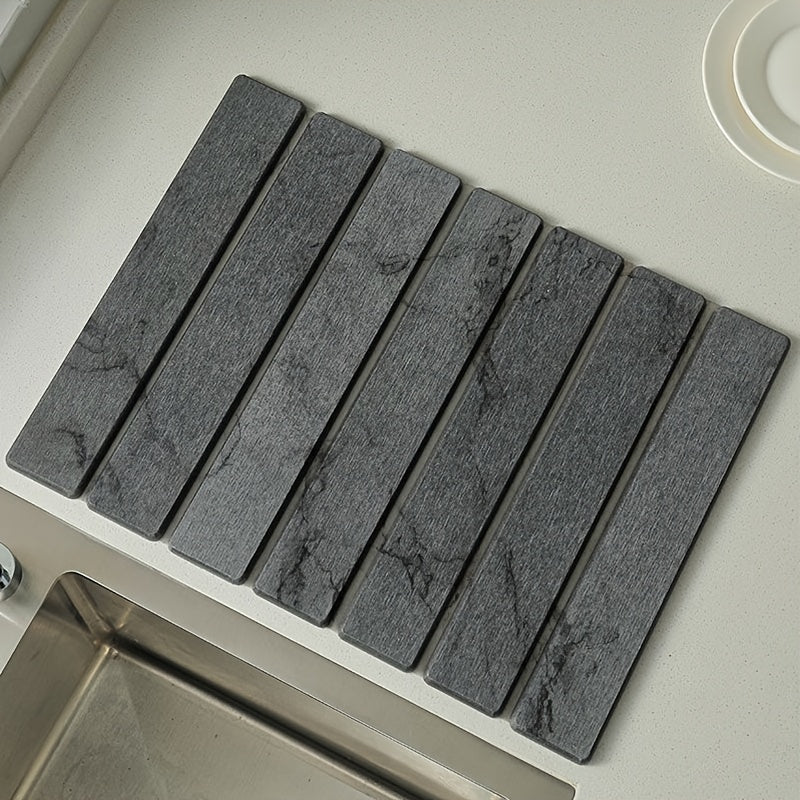 Tapis diatomite pliable, motif marbre, vasque