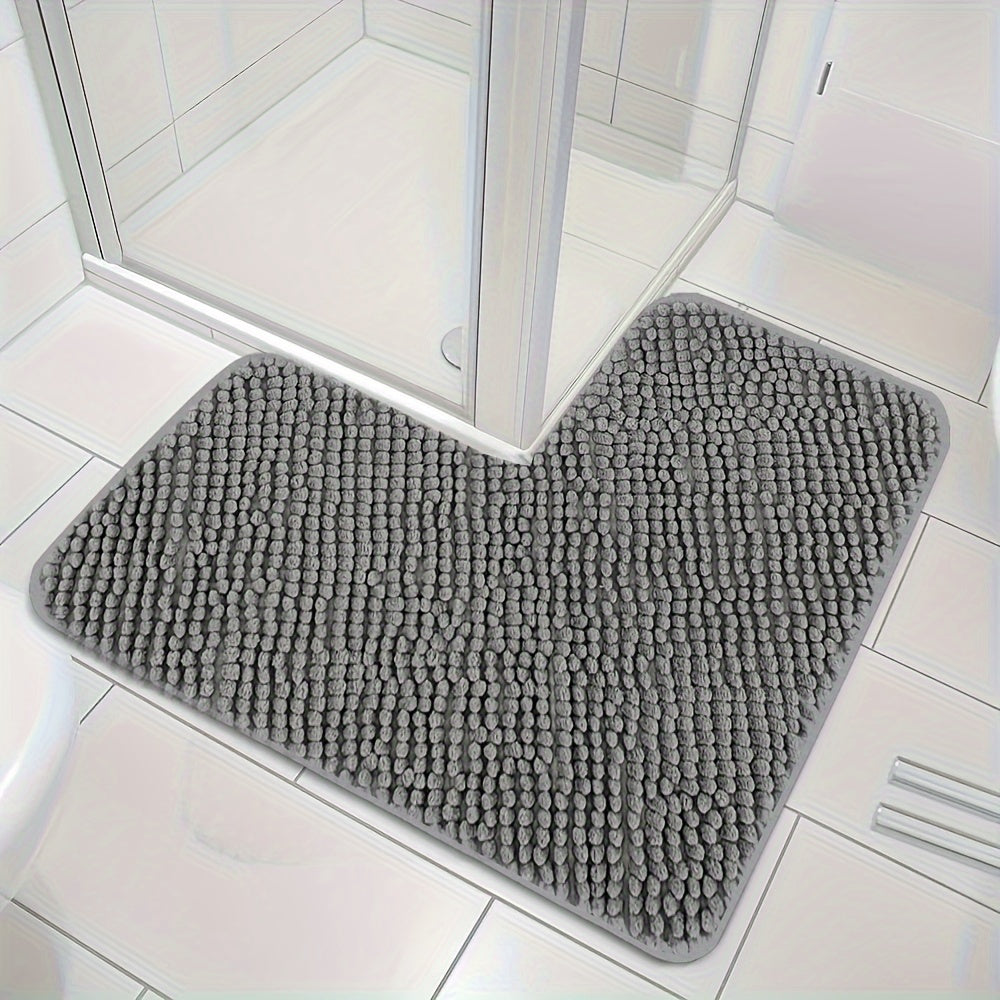 Tapis de douche d'angle en chenille dense, 1 609 g