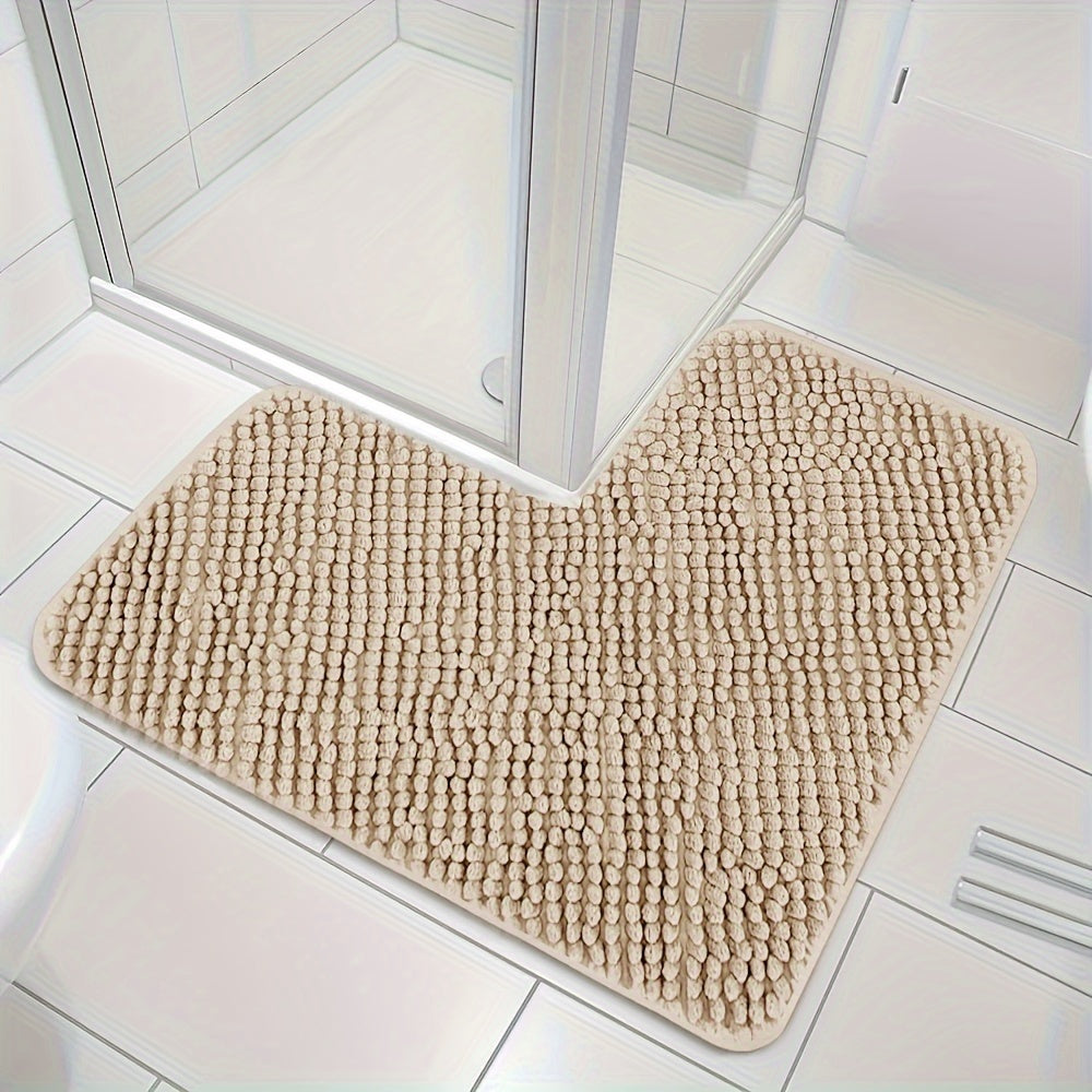 Tapis de douche d'angle en chenille dense, 1 609 g