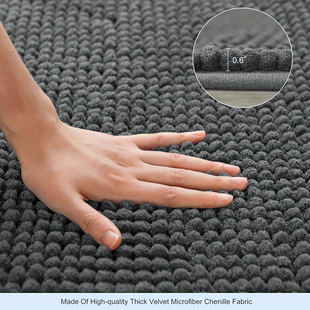 Tapis de douche d'angle en chenille dense, 1 609 g