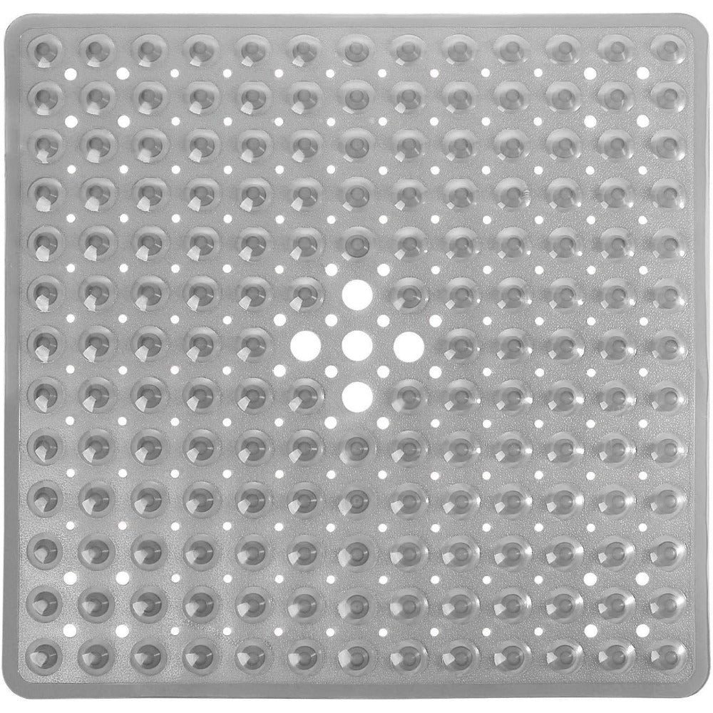Tapis de douche carré en PVC teinté, ventouses