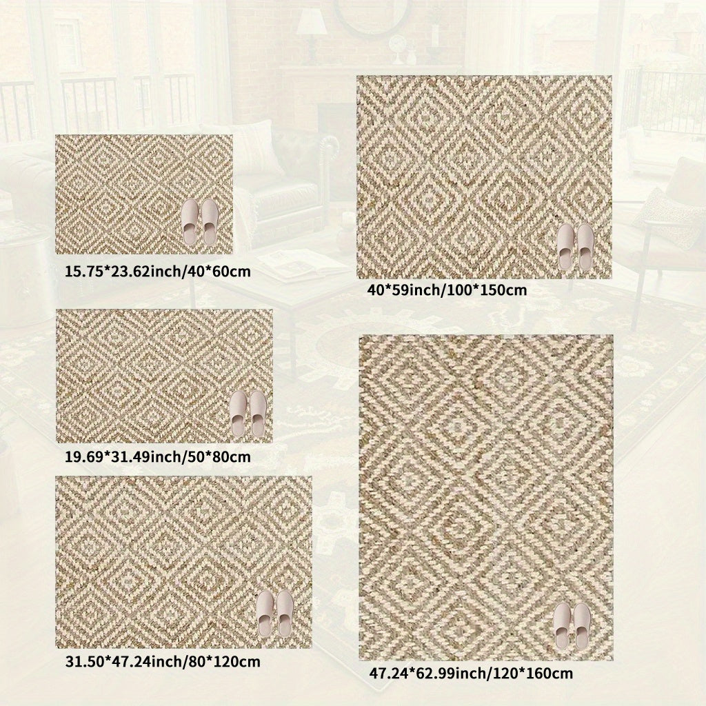 Tapis d'entrée à losanges, effet tressé, 7 formats