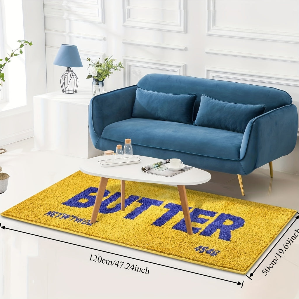 Tapis de salle de bain tufté à lettrage