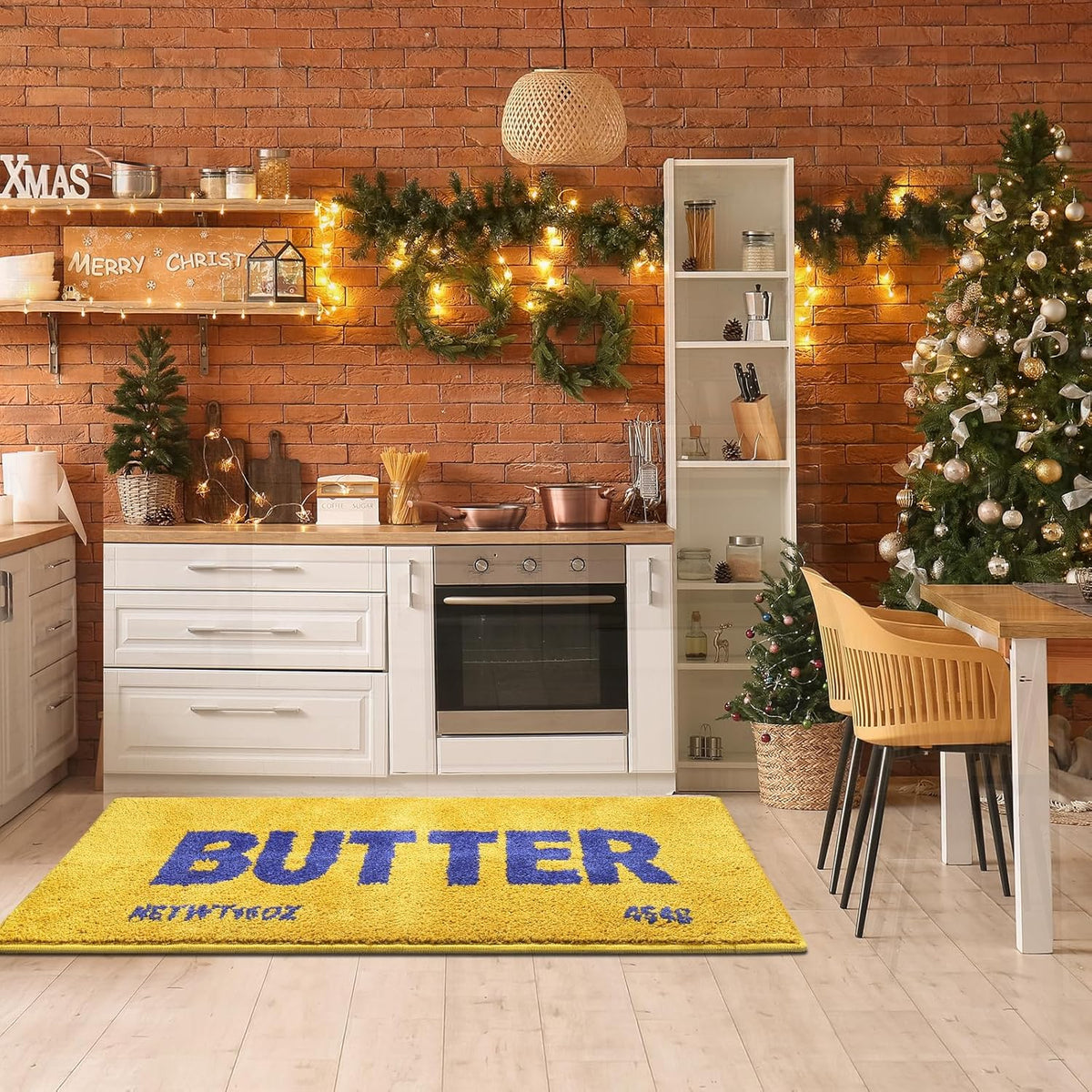Tapis de salle de bain tufté à lettrage