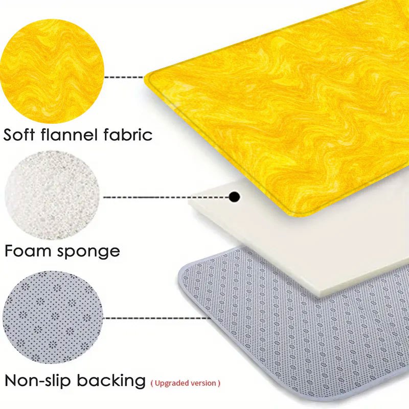 Tapis de salle de bain marbré absorbant, 3 formats