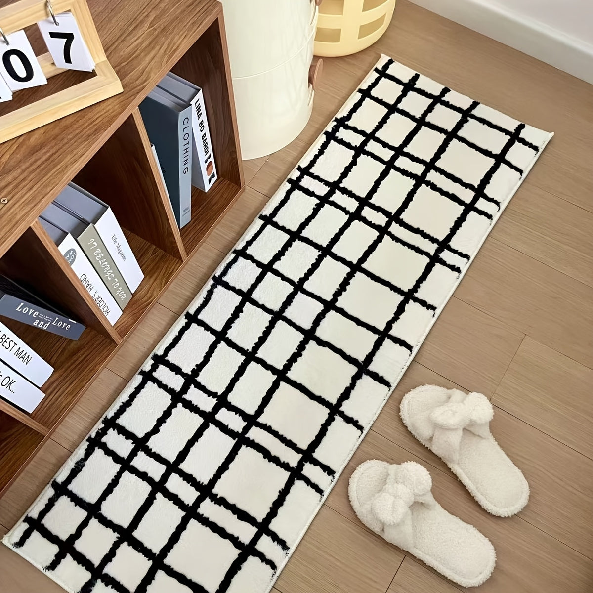 Tapis long à damier tufté