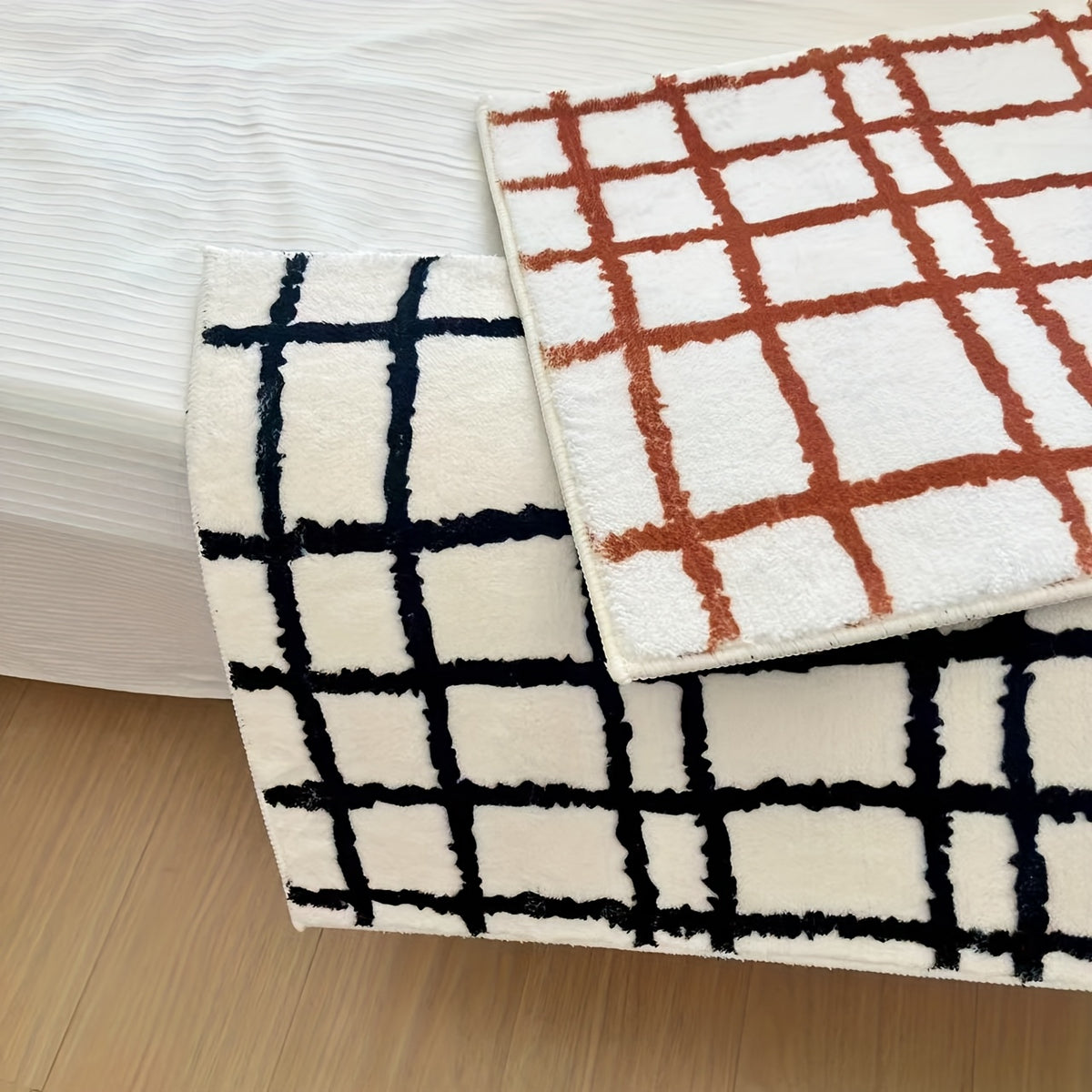 Tapis long à damier tufté
