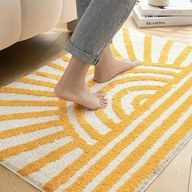 Tapis de salle de bain soleil tufté, mèche