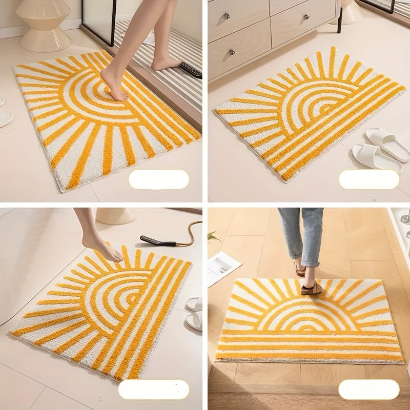 Tapis de salle de bain soleil tufté, mèche