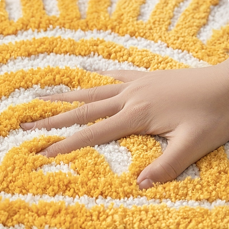 Tapis de salle de bain soleil tufté, mèche