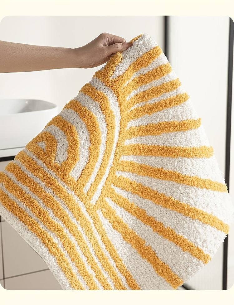 Tapis de salle de bain soleil tufté, mèche