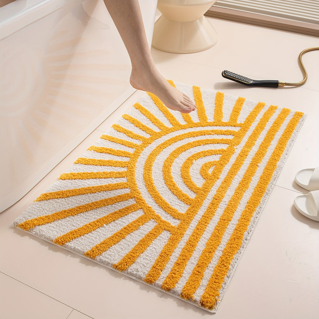 Tapis de salle de bain soleil tufté, mèche