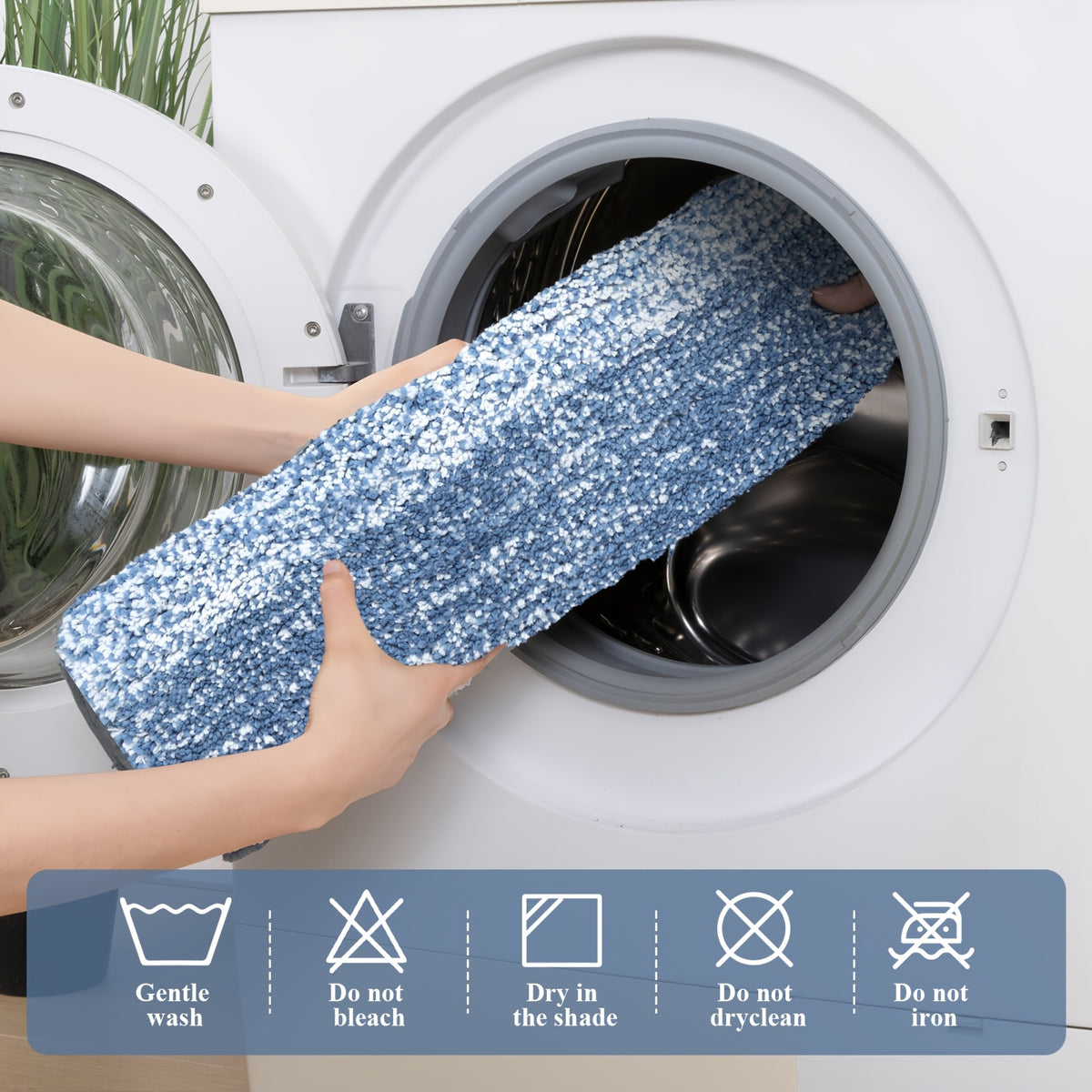 Tapis de salle de bain 3 pièces dégradé, tapis long inclus