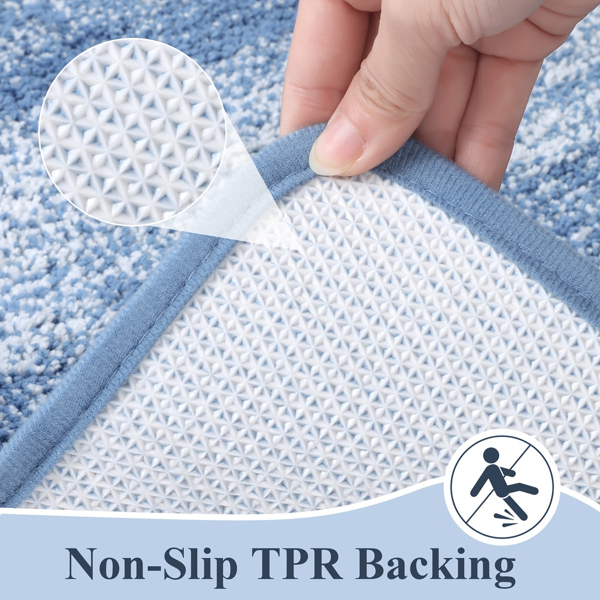 Tapis de salle de bain 3 pièces dégradé, tapis long inclus