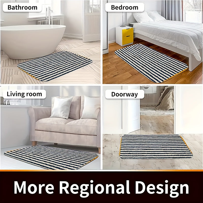 Tapis de salle de bain lot de 4 rayé