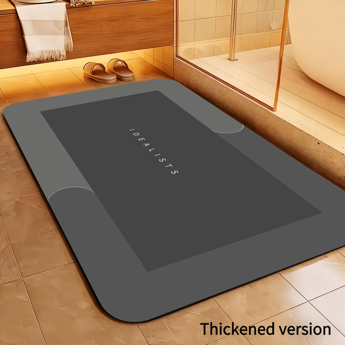 Tapis de salle de bain absorbant en caoutchouc souple moulé