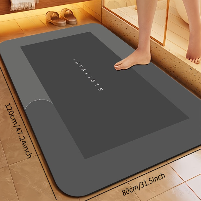 Tapis de salle de bain absorbant en caoutchouc souple moulé
