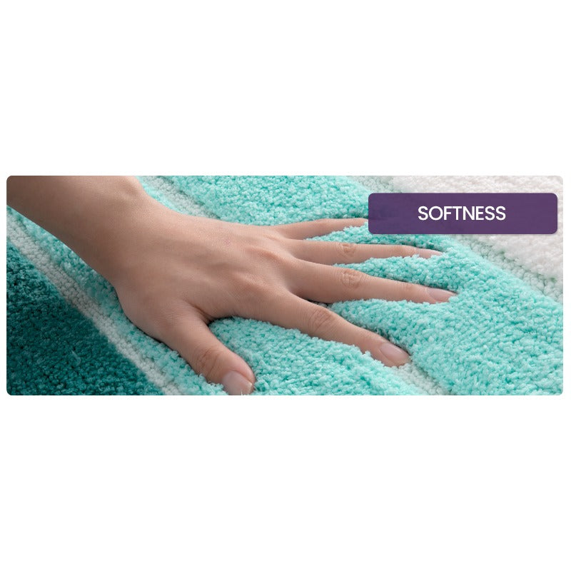 Tapis de salle de bain ultra absorbant à rayures dégradées