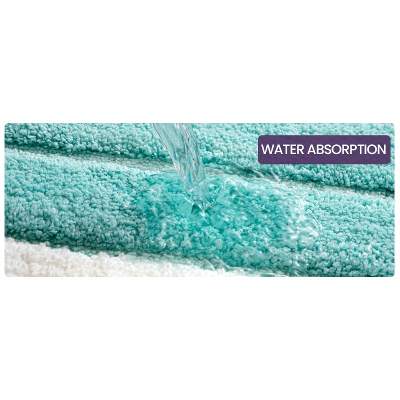 Tapis de salle de bain ultra absorbant à rayures dégradées