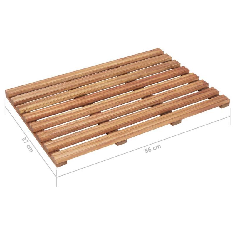 Tapis de salle de bain acacia, lot de 2, dos PVC