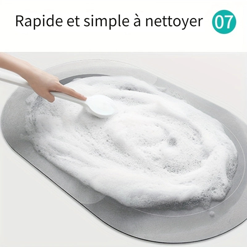 Tapis de salle de bain imprimé acanthe forêt, plat