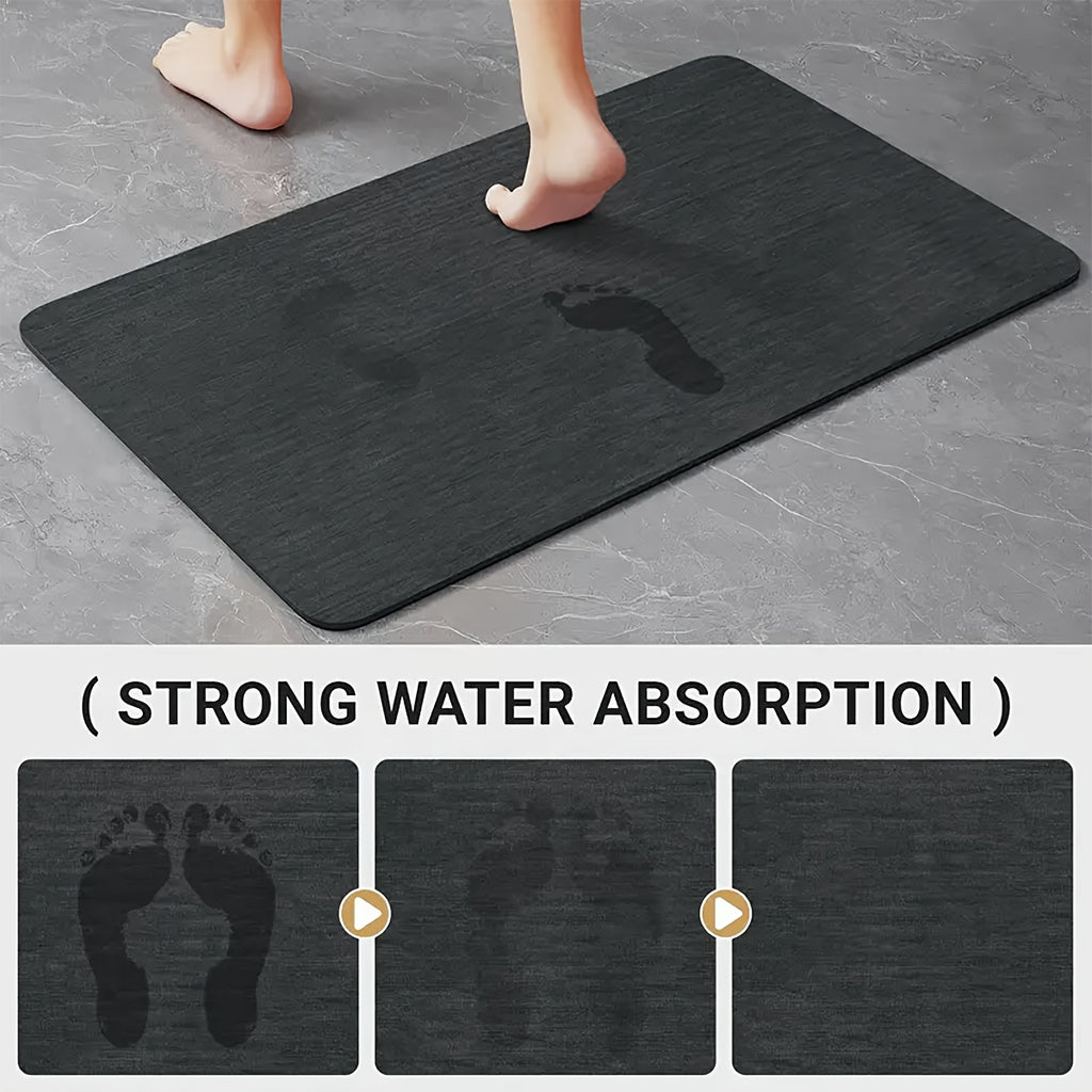 Tapis de salle de bain d'angle en diatomite, plat