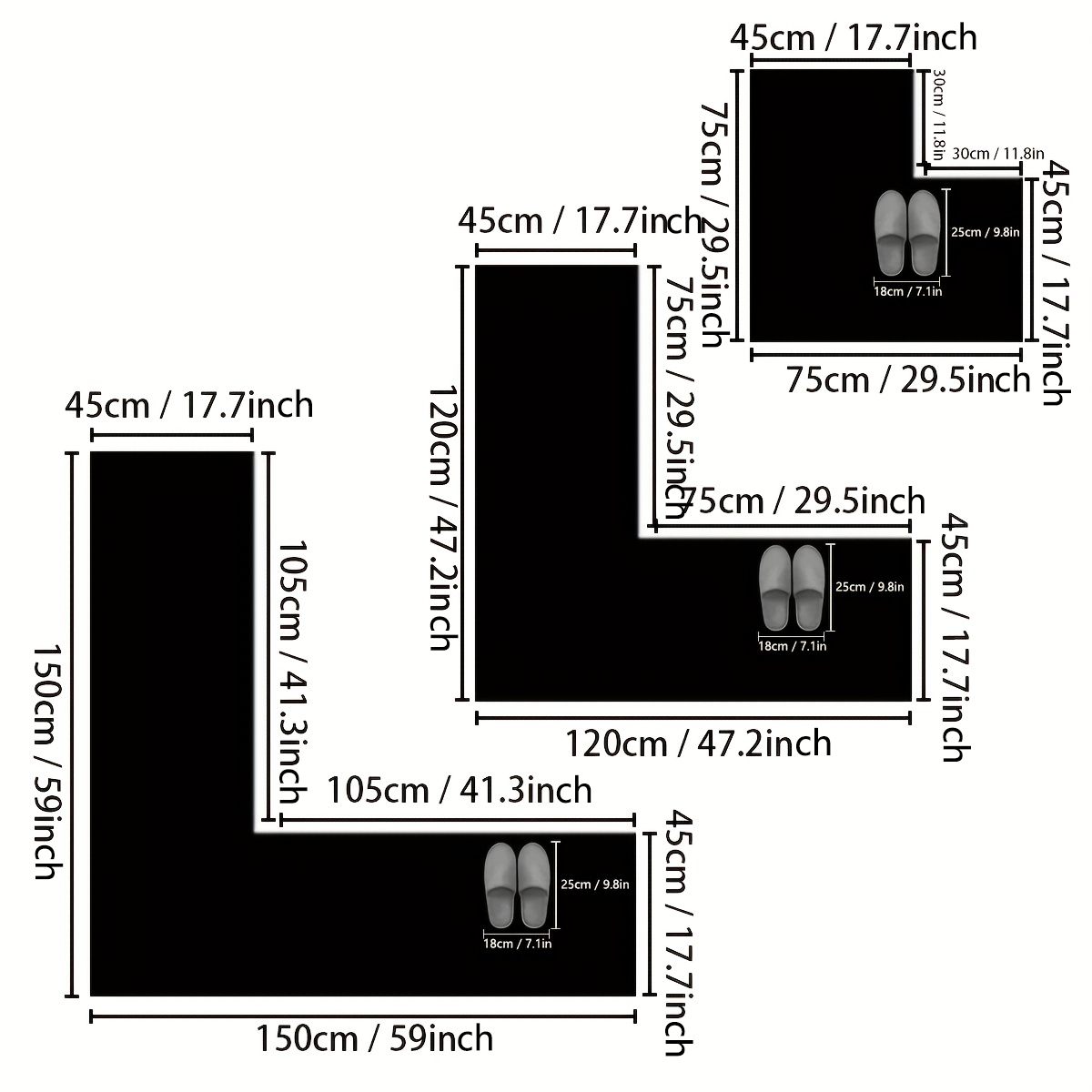 Tapis de salle de bain d'angle en diatomite, plat