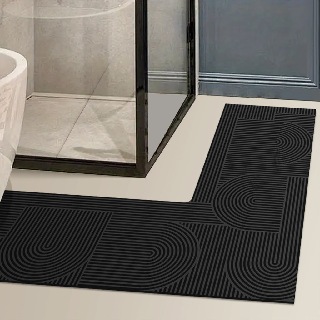 Tapis de salle de bain d'angle à arches zen