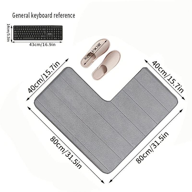 Tapis de salle de bain d'angle nervuré