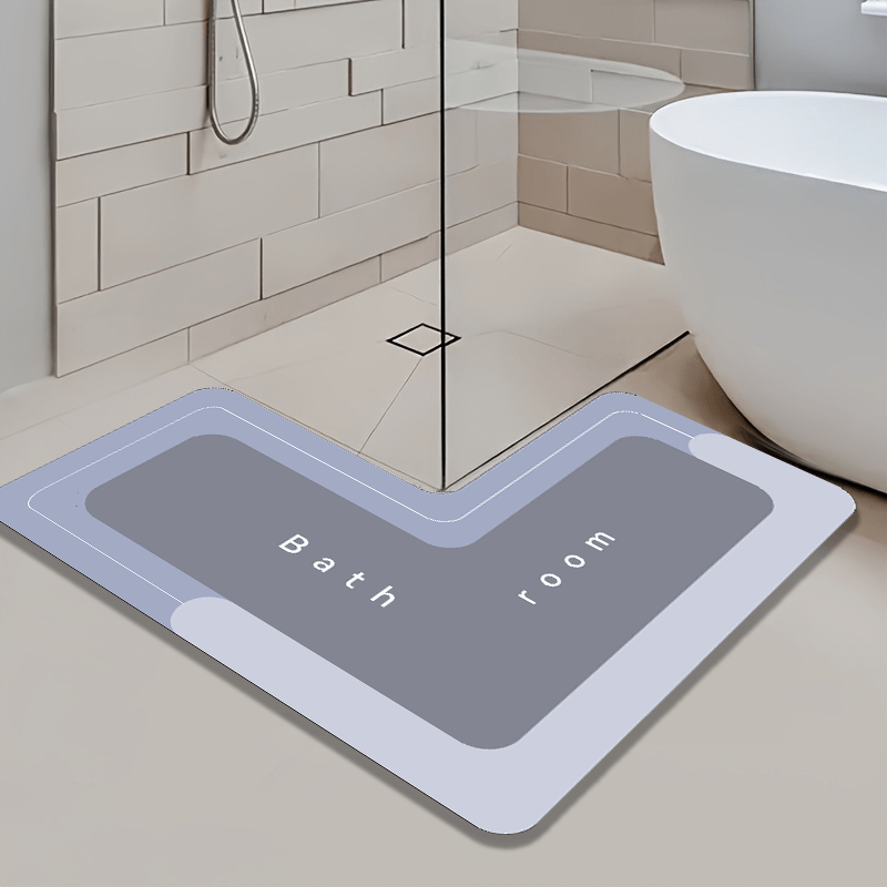 Tapis de salle de bain d'angle ultra plat, au sol