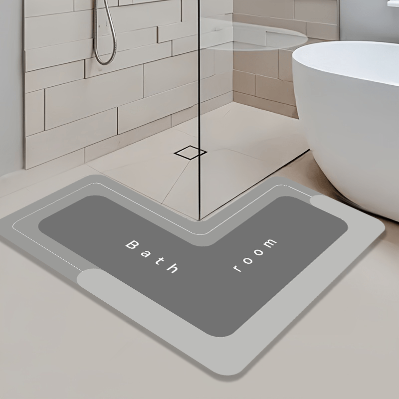 Tapis de salle de bain d'angle ultra plat, au sol