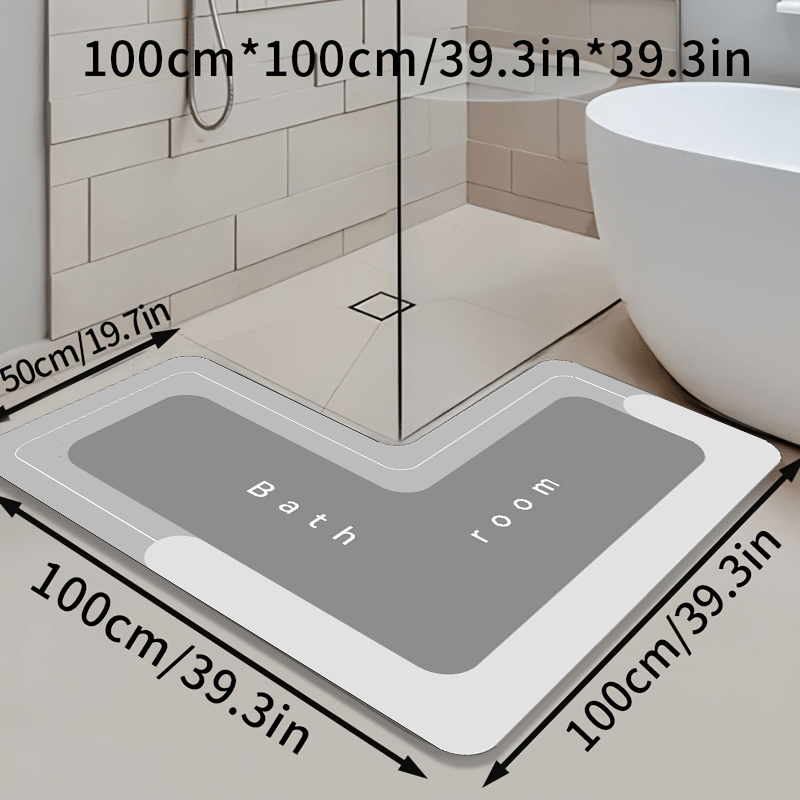 Tapis de salle de bain d'angle ultra plat, au sol
