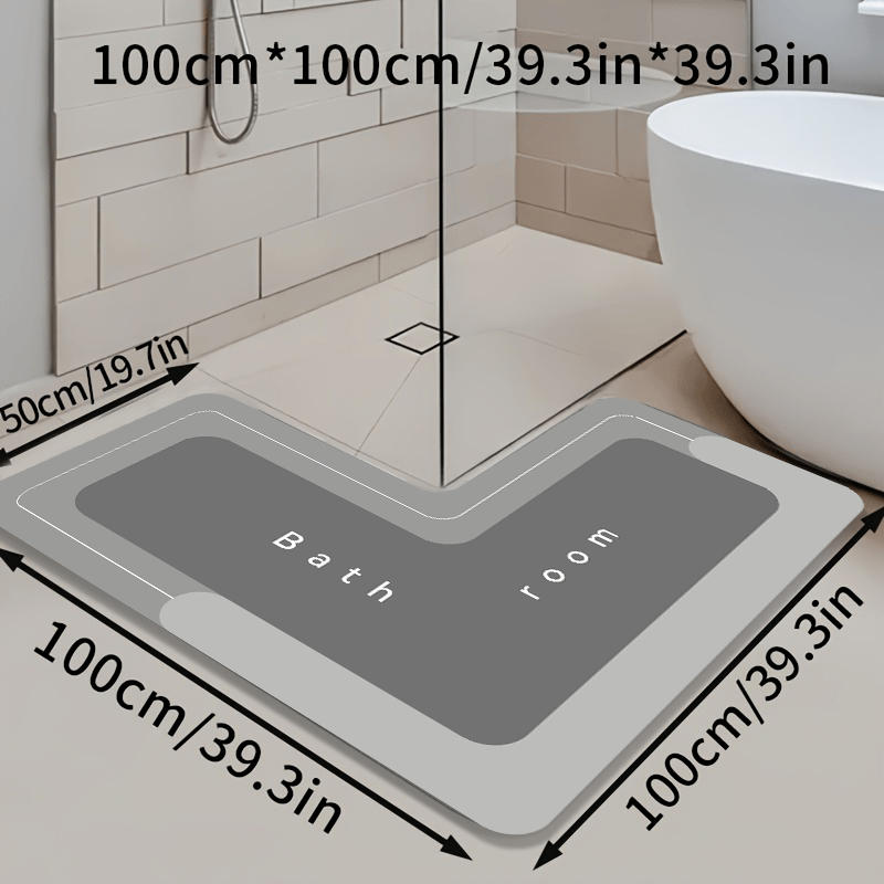 Tapis de salle de bain d'angle ultra plat, au sol