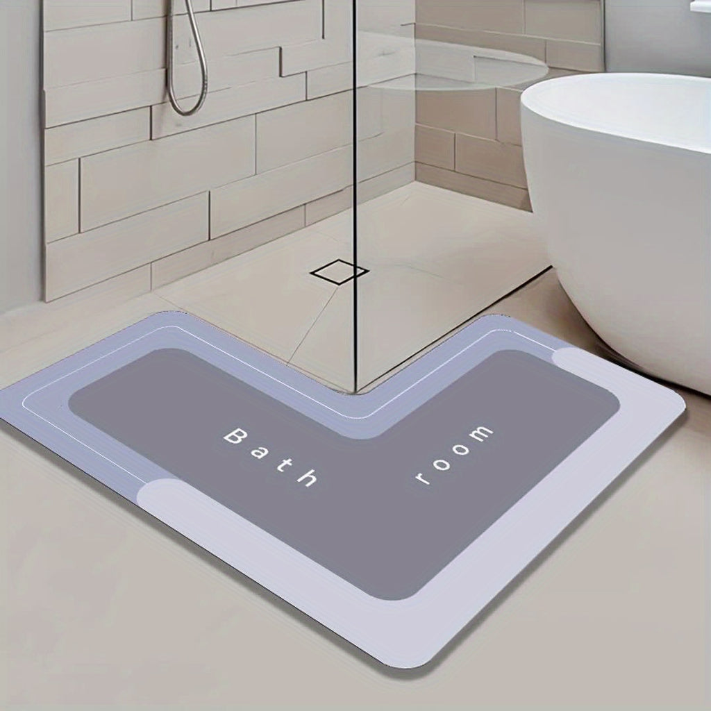 Tapis de salle de bain d'angle ultra plat, au sol