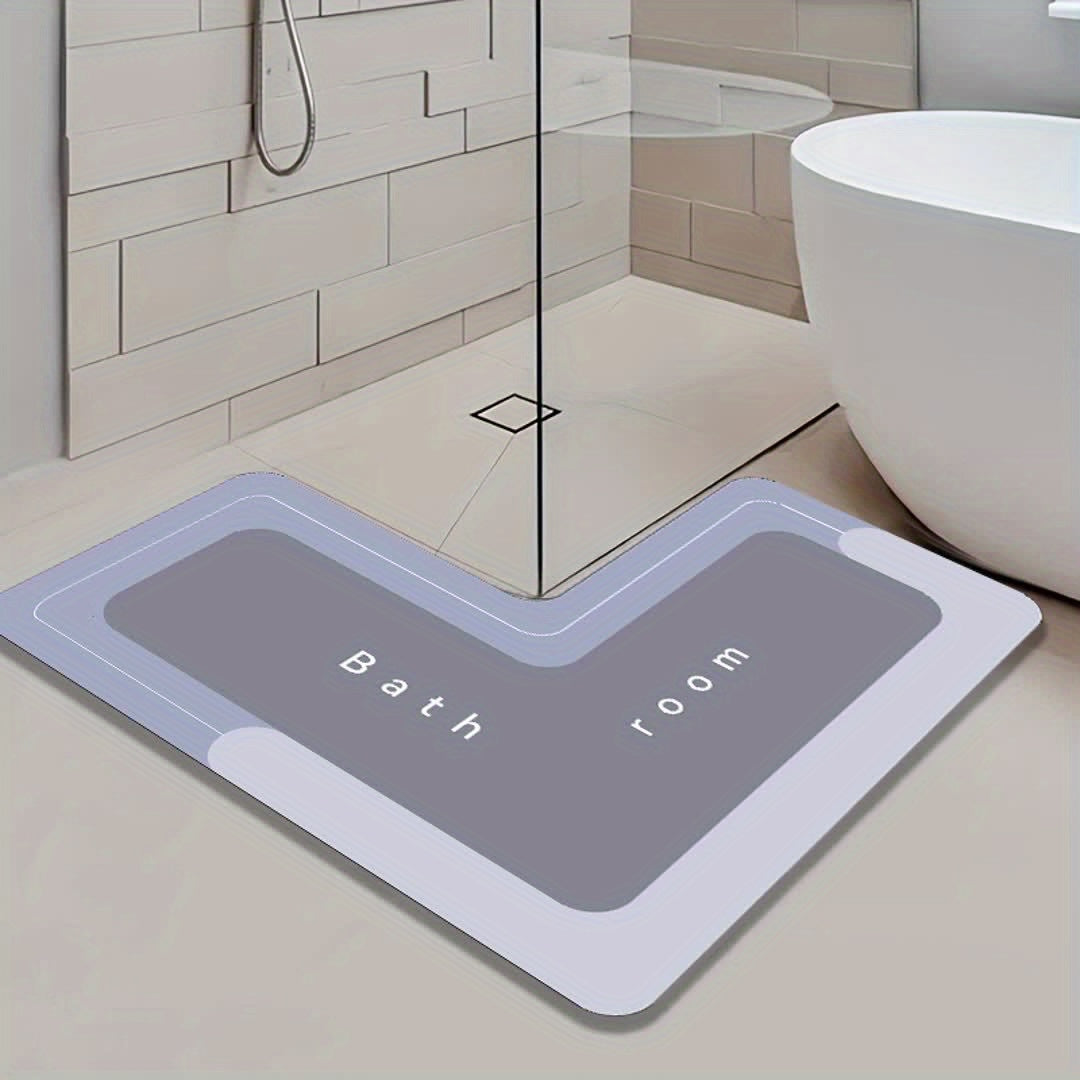 Tapis de salle de bain d'angle ultra plat, au sol
