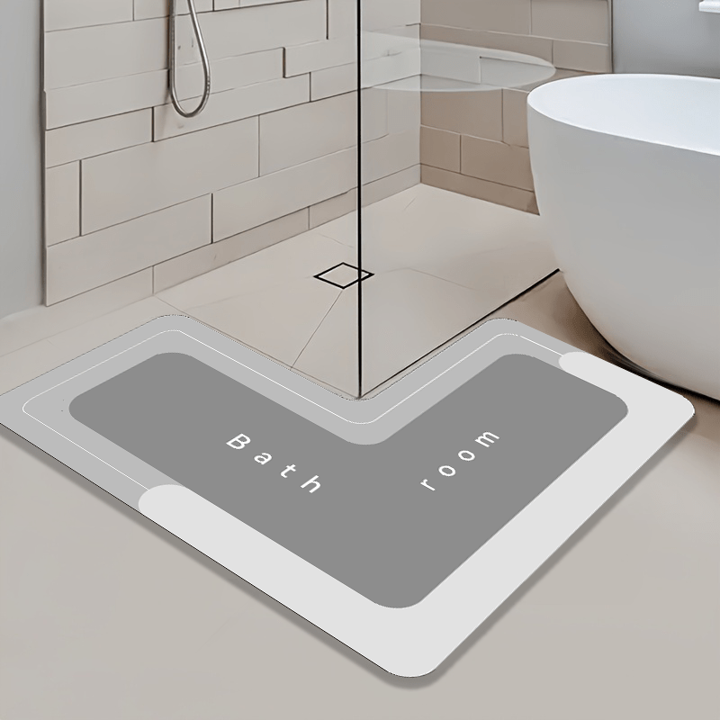Tapis de salle de bain d'angle ultra plat, au sol