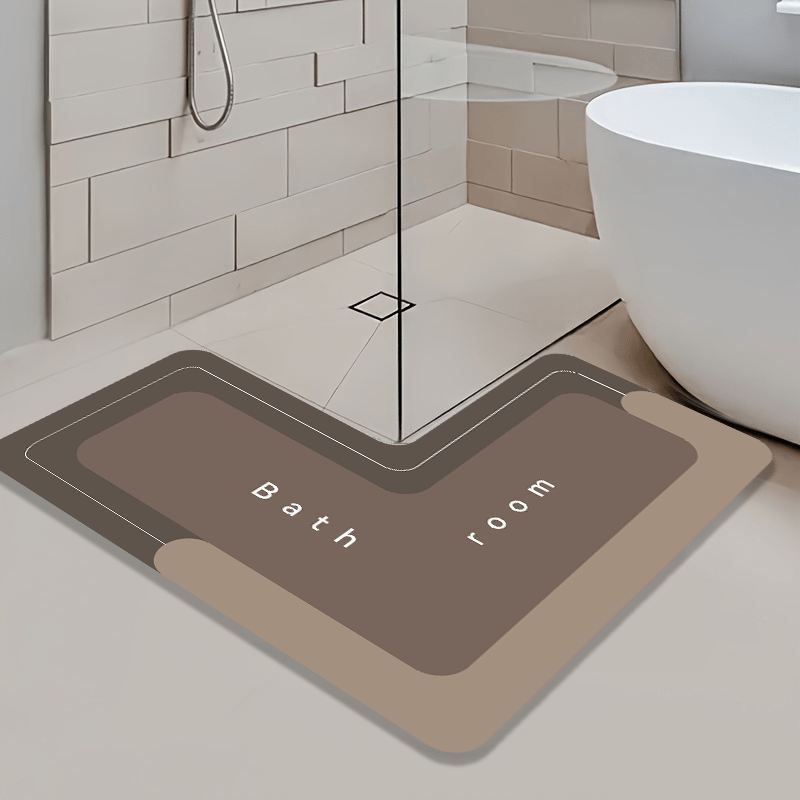 Tapis de salle de bain d'angle ultra plat, au sol