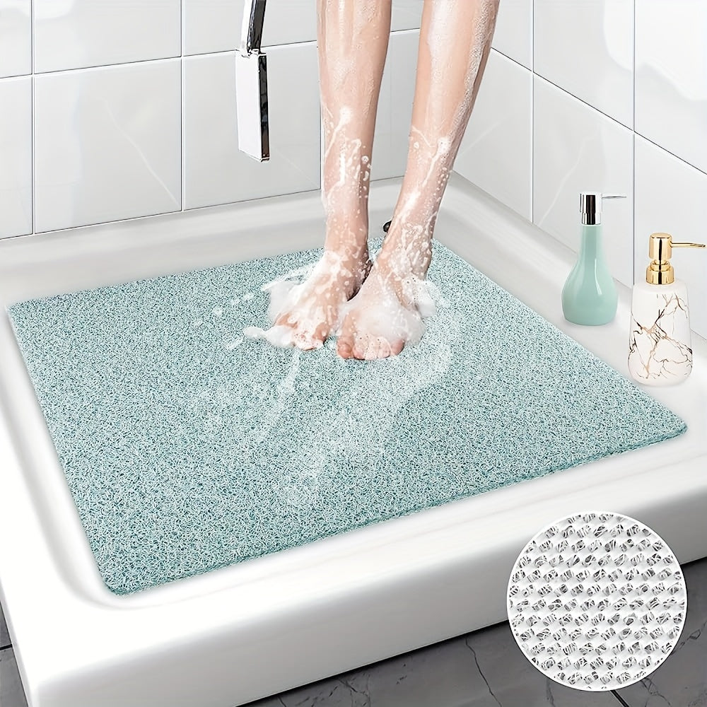 Tapis de salle de bain antidérapant, texture luffa en PVC