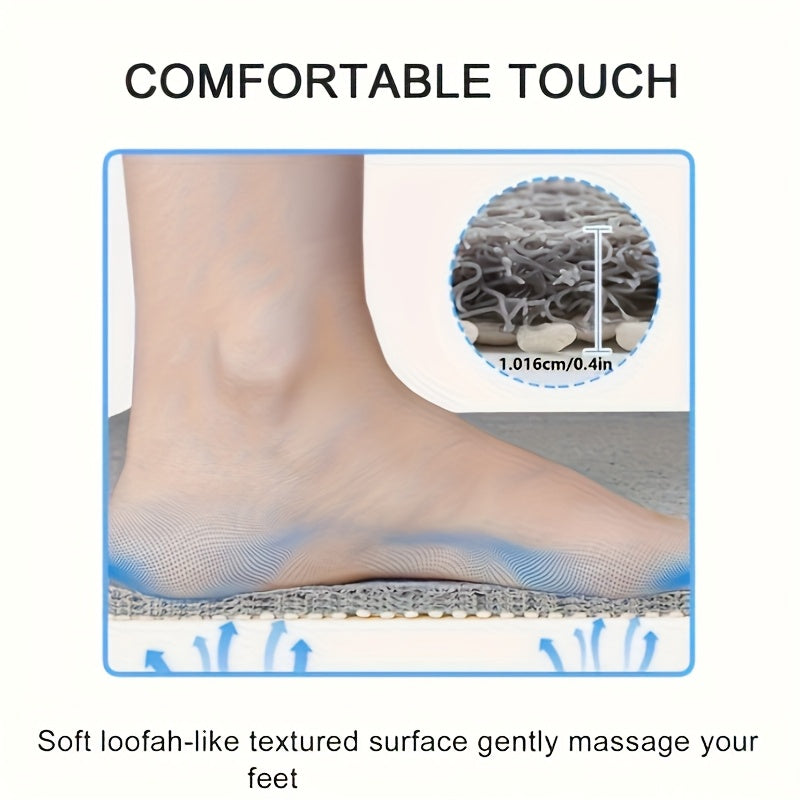 Tapis de salle de bain antidérapant, texture luffa en PVC
