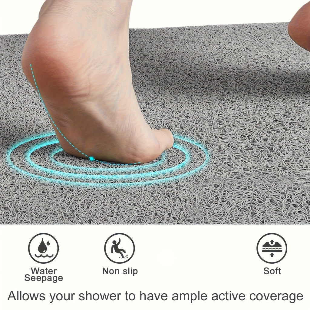 Tapis de salle de bain antidérapant, texture luffa en PVC