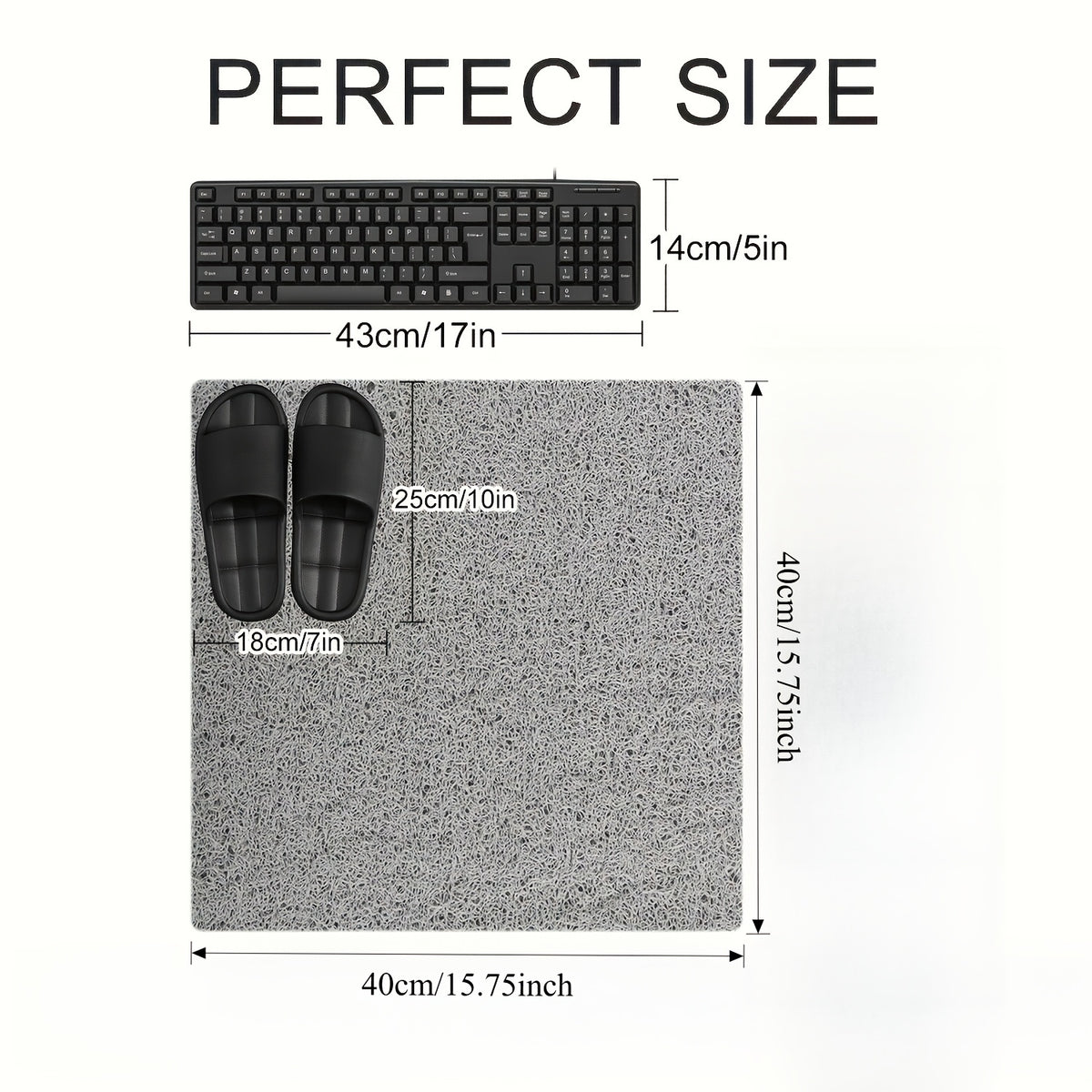 Tapis de salle de bain antidérapant, texture luffa en PVC
