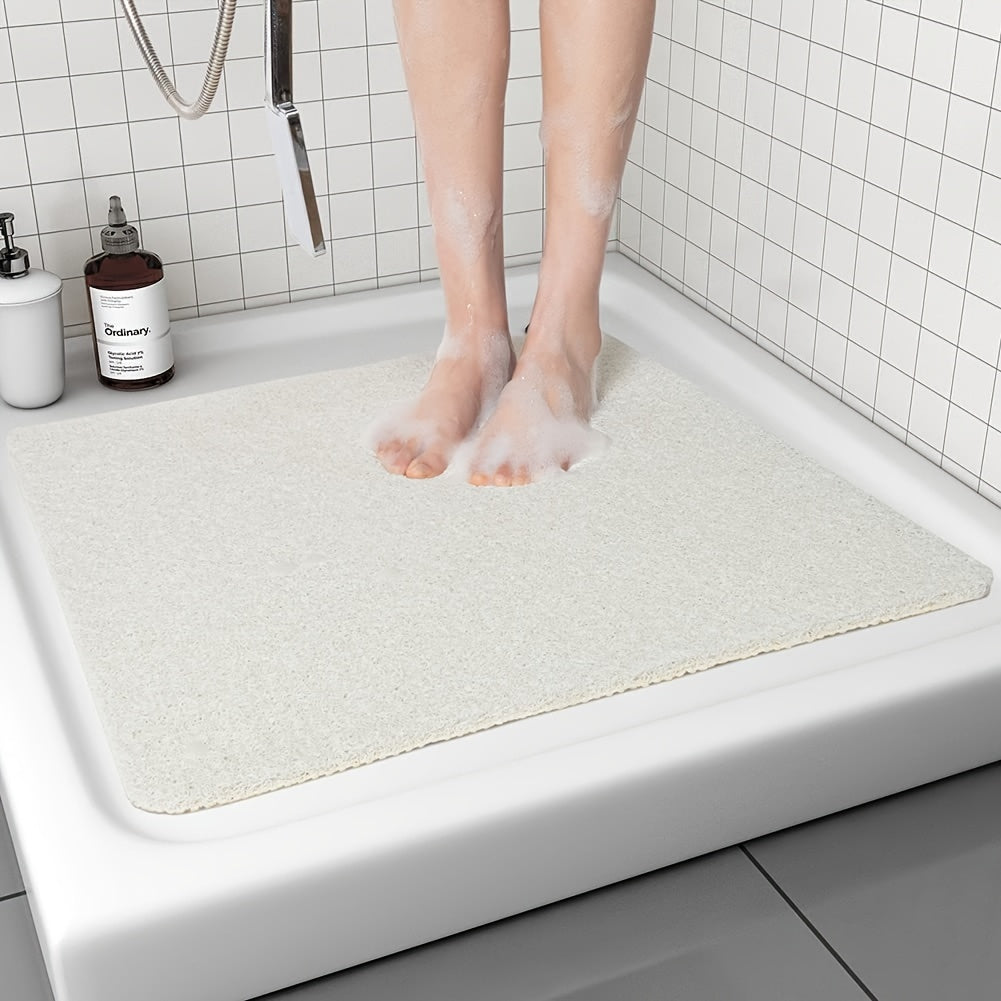 Tapis de salle de bain antidérapant, texture luffa en PVC