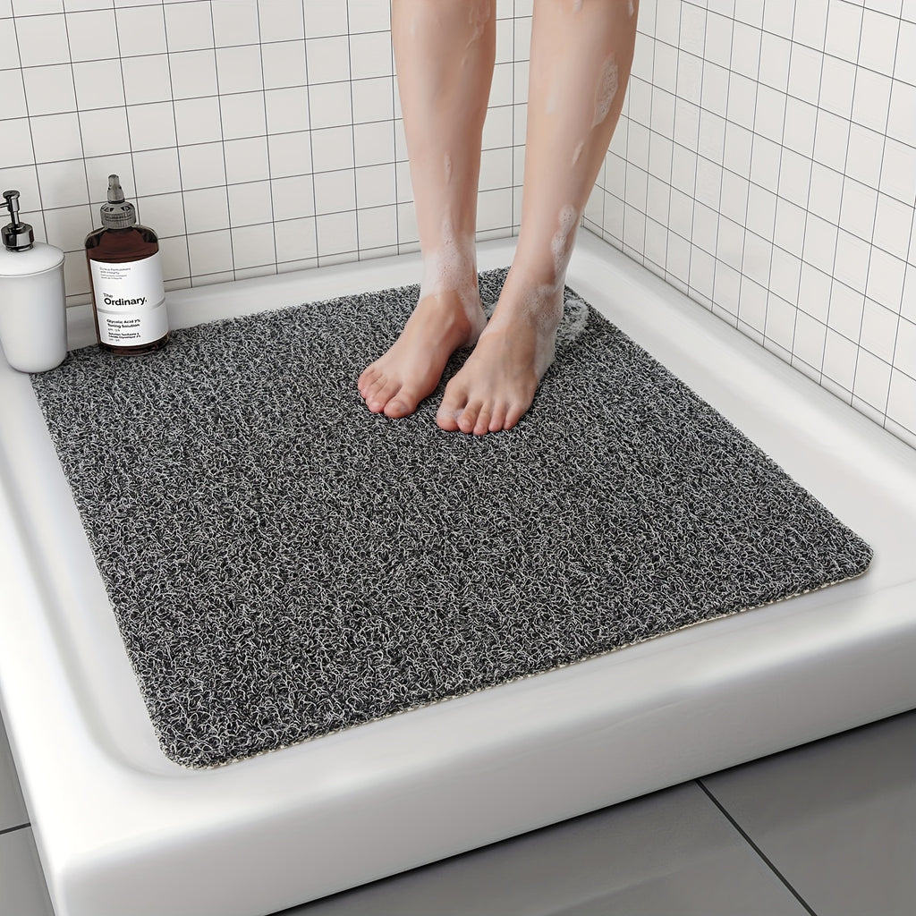 Tapis de salle de bain antidérapant, texture luffa en PVC