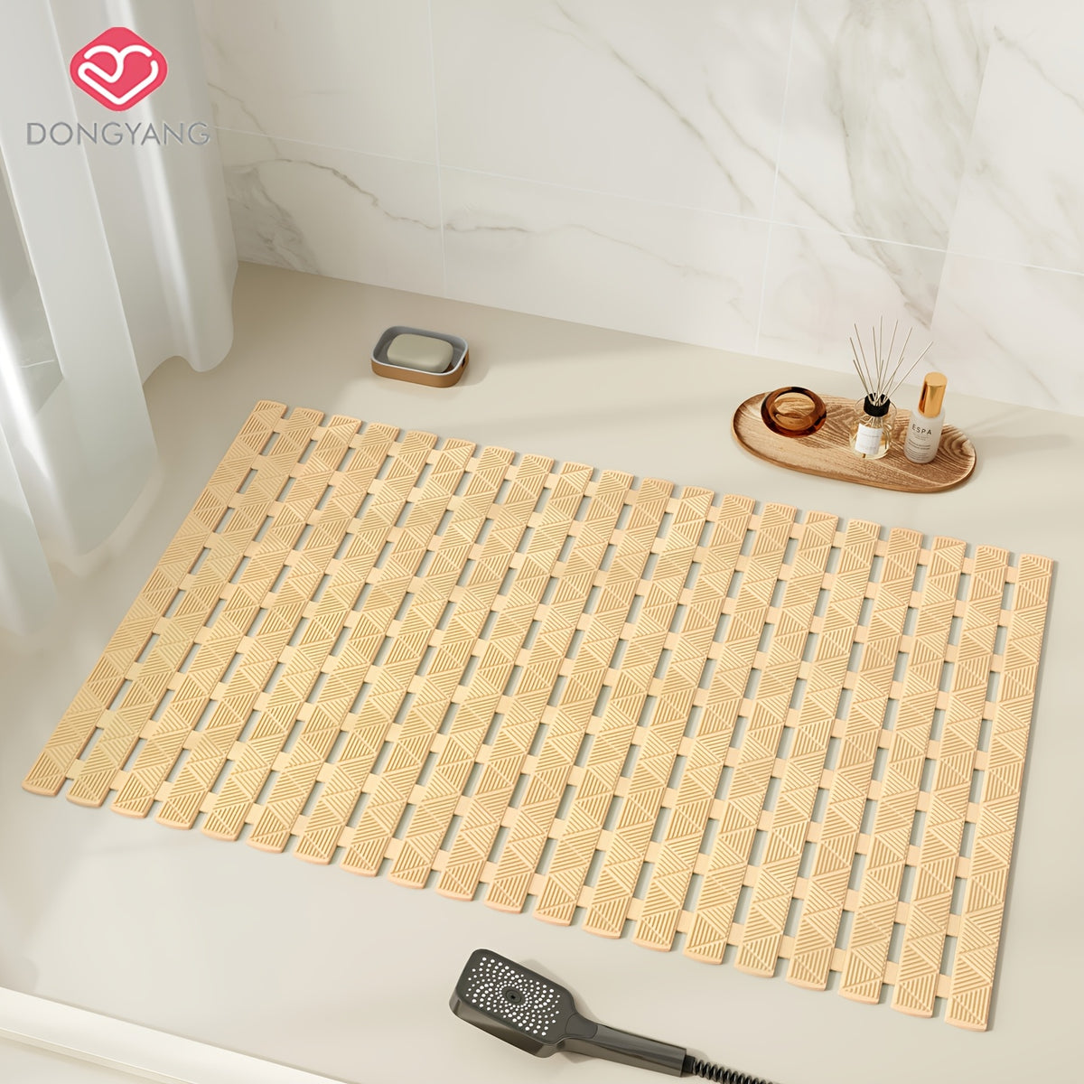 Tapis de salle de bain antidérapant en PVC ajouré drainant