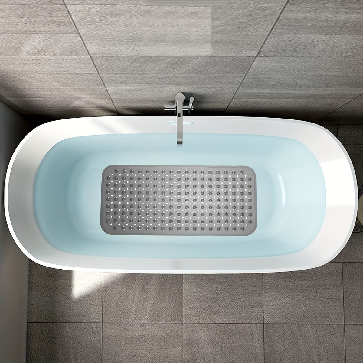 Tapis de salle de bain antidérapant à ventouses pour baignoire