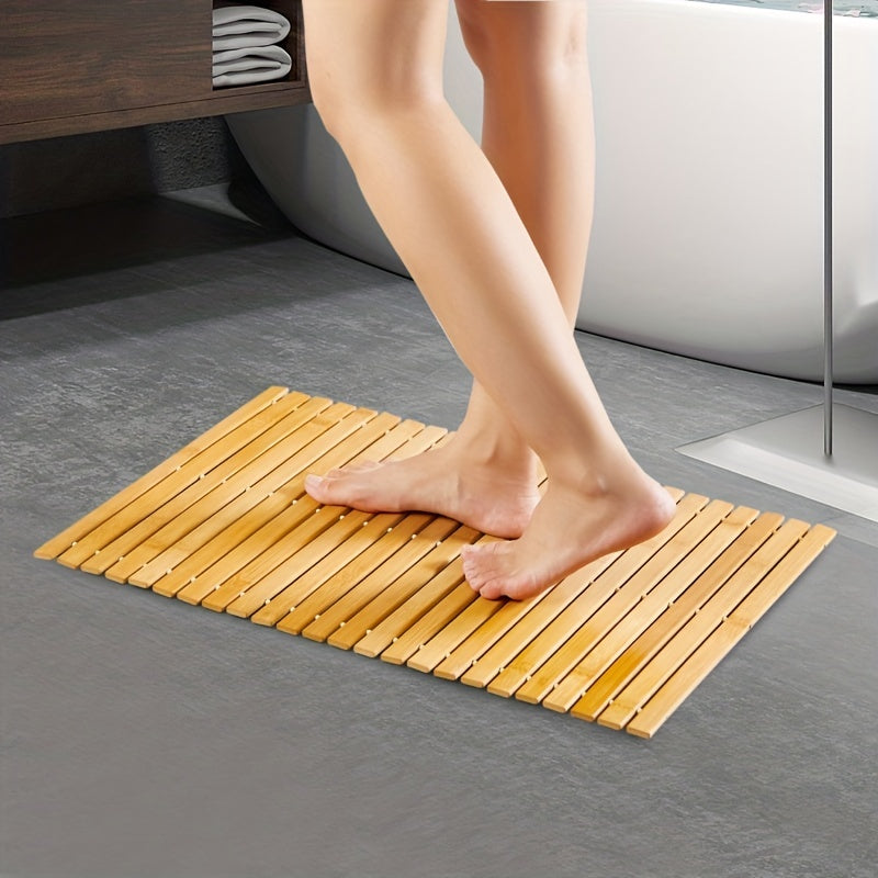 Tapis de salle de bain en bambou qui sèche seul