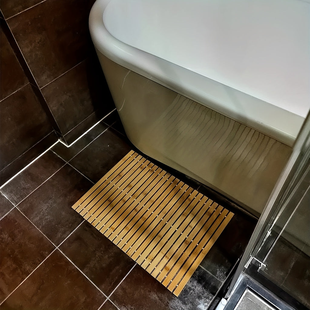 Tapis de salle de bain en bambou qui sèche seul