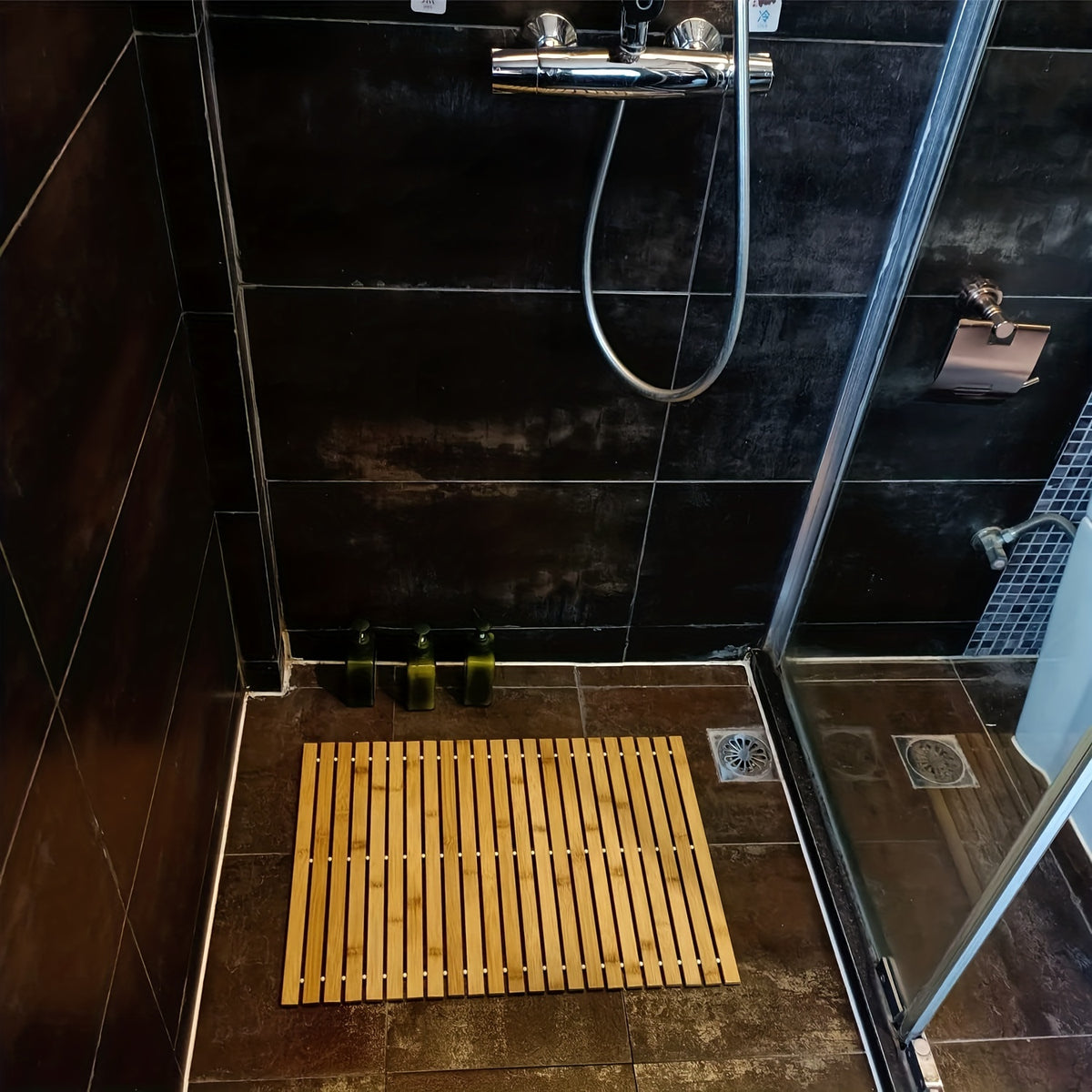 Tapis de salle de bain en bambou qui sèche seul